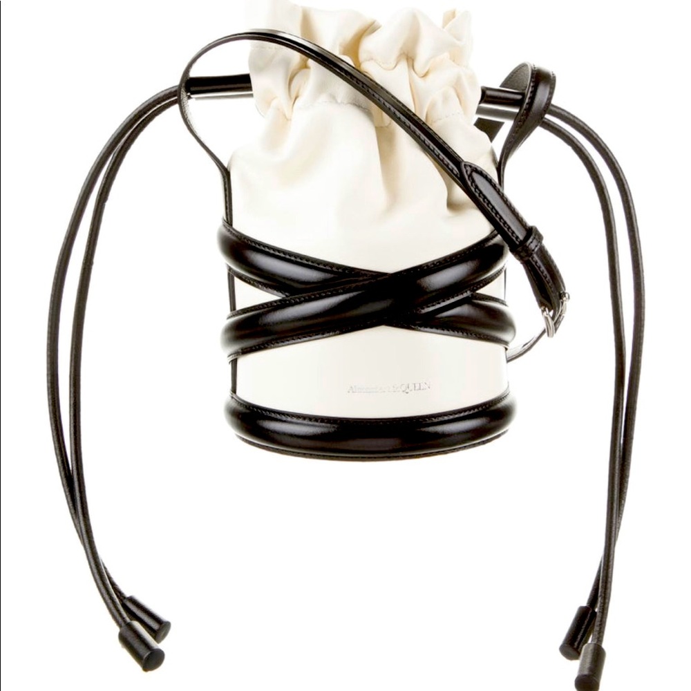 Alexander McQueen Black and White Bucket Bag